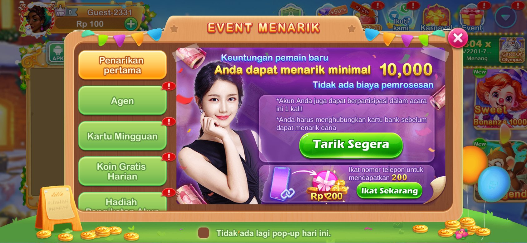 Penarikan cepat tanpa biaya di K3K3 4 2 4 243 0 untuk pemain baru.